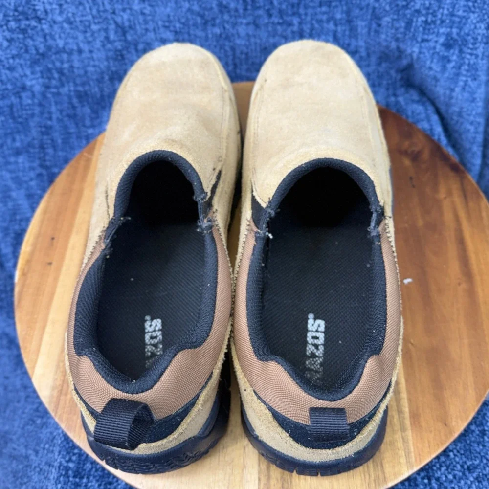 Brazos Steel Toe Work Shoes Mens 13EE Tan Suede Leather Slip On 170843